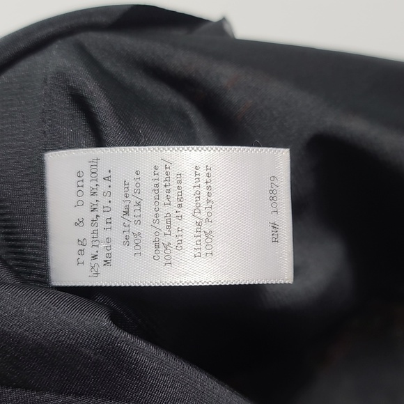 RAG & BONE Clemence Lamb Leather And Silk Shoulder Tank Top Size XSmall - Picture 4 of 16